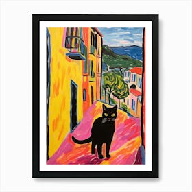 Painting Of A Cat In Spoleto Italy 1 Poster