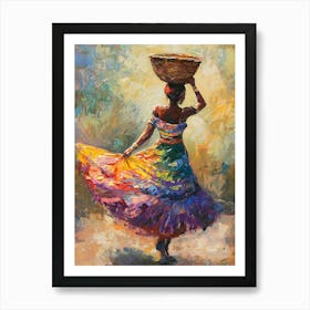 African Woman With Basket 9 Art Print