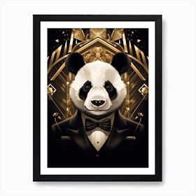 Panda Art In Art Deco Style 1 Art Print