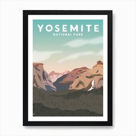 Yosemite National Park, California Travel Poster Art Print