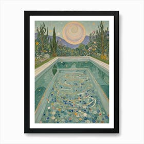 Pool In The Garden Art Print