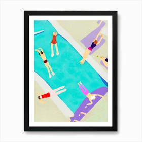 Sunbathing In The Pool Art Print