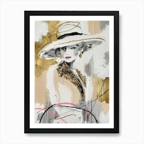 Lady In A Hat 3 Art Print