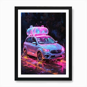 Neon Car 4 Art Print