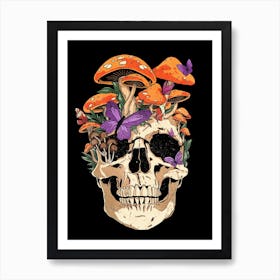 Eternal Fungi Skull mushroom Art Print