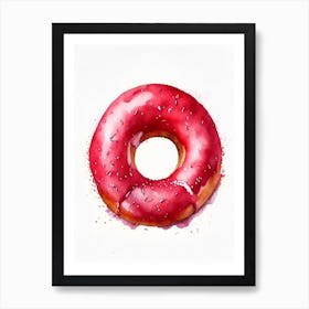 Red Velvet Donut Cute Neon 2 Art Print