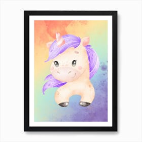 Watercolor Unicorn 1 Poster