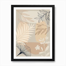 Abstract Leaves And Flowers Art Print