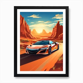 A Acura Nsx In The The Great Alpine Road Australia 4 Art Print