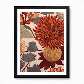 Fall Botanicals Chrysanthemum 2 Art Print