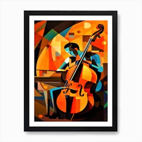 Cello Cubist - Jazz Musician Art Print