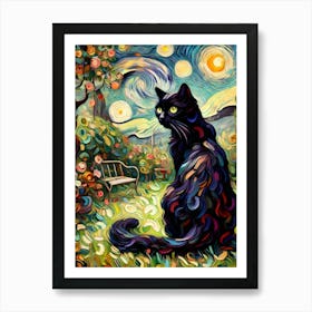 A Cat in Garden of Dreams Art Print