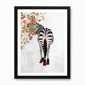 Zebra Canvas Autumn Head Art Print