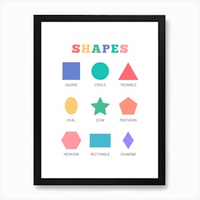 Learn Shapes Nursery Educational Art Print