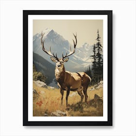 Stag In The Mountains Art Print