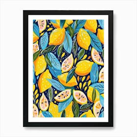 Lemons Seamless Pattern 1 Art Print