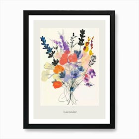 Lavender 1 Collage Flower Bouquet Poster Art Print