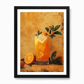 Orange Cocktail With Ice 1 Art Print