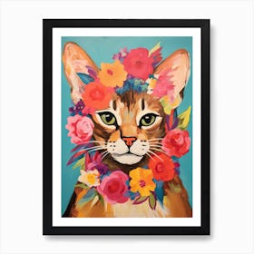 Somali Cat With A Flower Crown Painting Matisse Style 4 Art Print