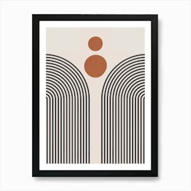 Boho art with lines 7 Art Print