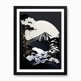 Fuji Hakone Izu National Park Japan Cut Out Paper Affiche