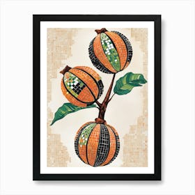 Oranges On A Branch Art Print