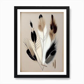 Feather And Birds 1, Symbol Abstract Painting Art Print