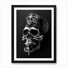 Skull With Geometric 5 Designs Stream Punk Art Print