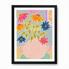 Conwflowers In A Vase Art Print