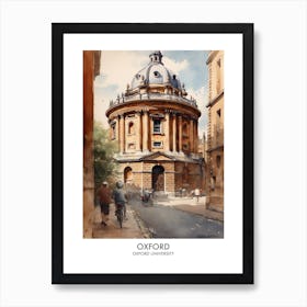 Oxford University 4 Watercolor Travel Poster Art Print