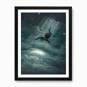 Full Color HD - Paradise Lost 1882 - Gustave Doré - Satan Descends Upon the Earth Art Print