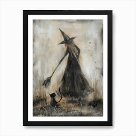 Witch And Cat 3 Art Print