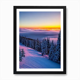 Mount Buller, Australia Sunrise Skiing Poster Art Print