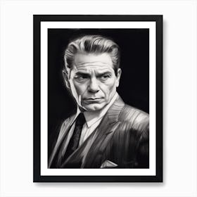 Gangster Art Henry Hill Goodfellas B&W 2 Art Print