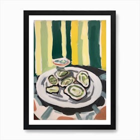 Oysters Italian Still Life Painting Art Print