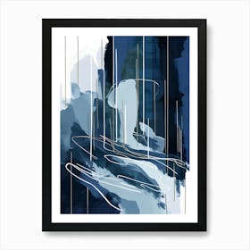 Abstract In Blue And White Art Print