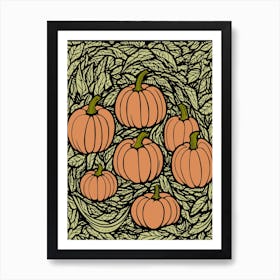 Leaves Fall Pumpkin Patch Harvest Art Print