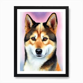 Shiba Inu Watercolour Dog Art Print
