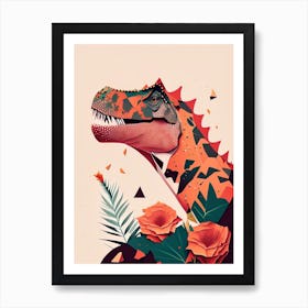 Carnotaurus Terrazzo Style Dinosaur Art Print