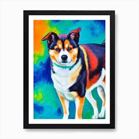 Norwegian Buhund Fauvist Style Dog Art Print