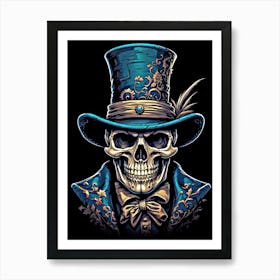 Skull With Hat Art Print