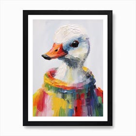 Baby Animal Wearing Sweater Swan 3 Art Print