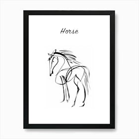 B&W Horse Poster Art Print