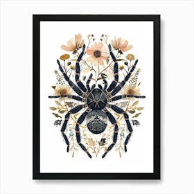 Colourful Insect Illustration Tarantula 15 Art Print