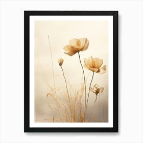 Boho Dried Flowers Buttercup 3 Art Print