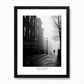 Poster Of Boston, Black And White Analogue Photograph 1 Art Print