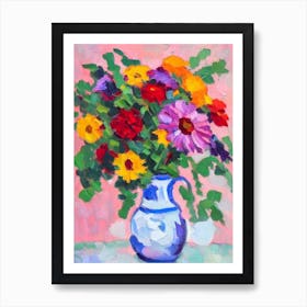 Aster 2  Matisse Style Flower Art Print