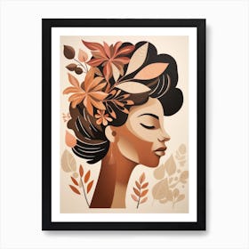 Black Woman With Flowers In Her Hair Art Print