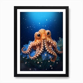 Star Sucker Pygmy Octopus Kids Illustration 5 Art Print