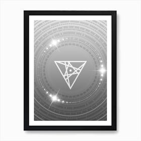 Geometric Glyph in White and Silver with Sparkle Array n.0299 Art Print
